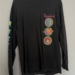 Black Long Sleeve Shirt with Colorful Graphics
